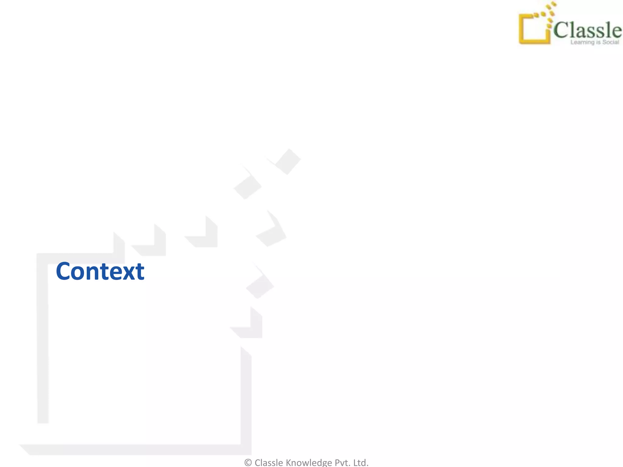 Context




          © Classle Knowledge Pvt. Ltd.
 