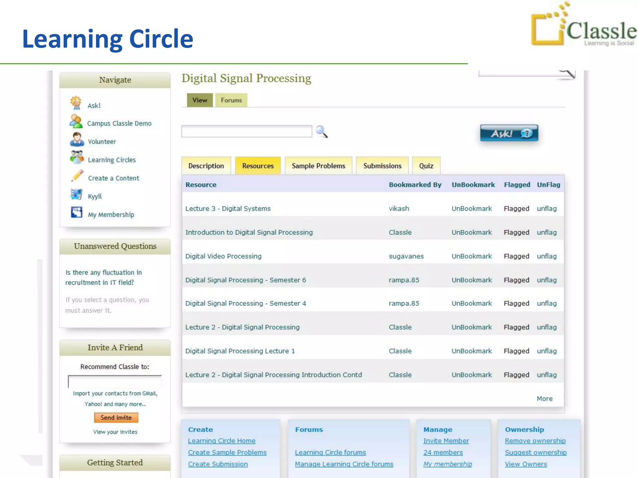 Learning Circle




                  © Classle Knowledge Pvt. Ltd.
 