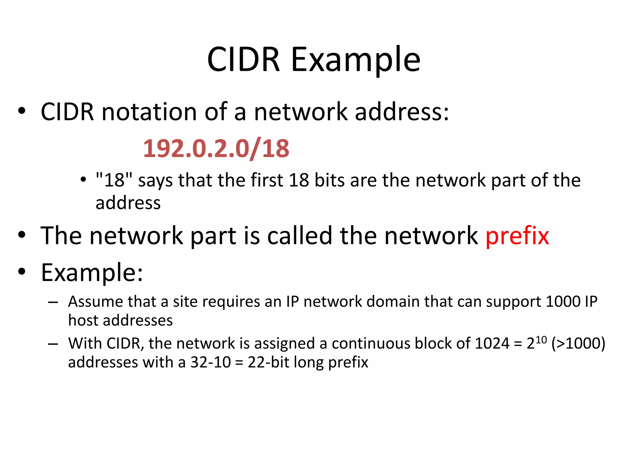 Classless inter domain routing | PPT