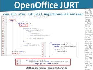 Mattias Jiderhamn – java.jiderhamn.se
OpenOffice JURT
com.sun.star.lib.util.AsynchronousFinalizer
 