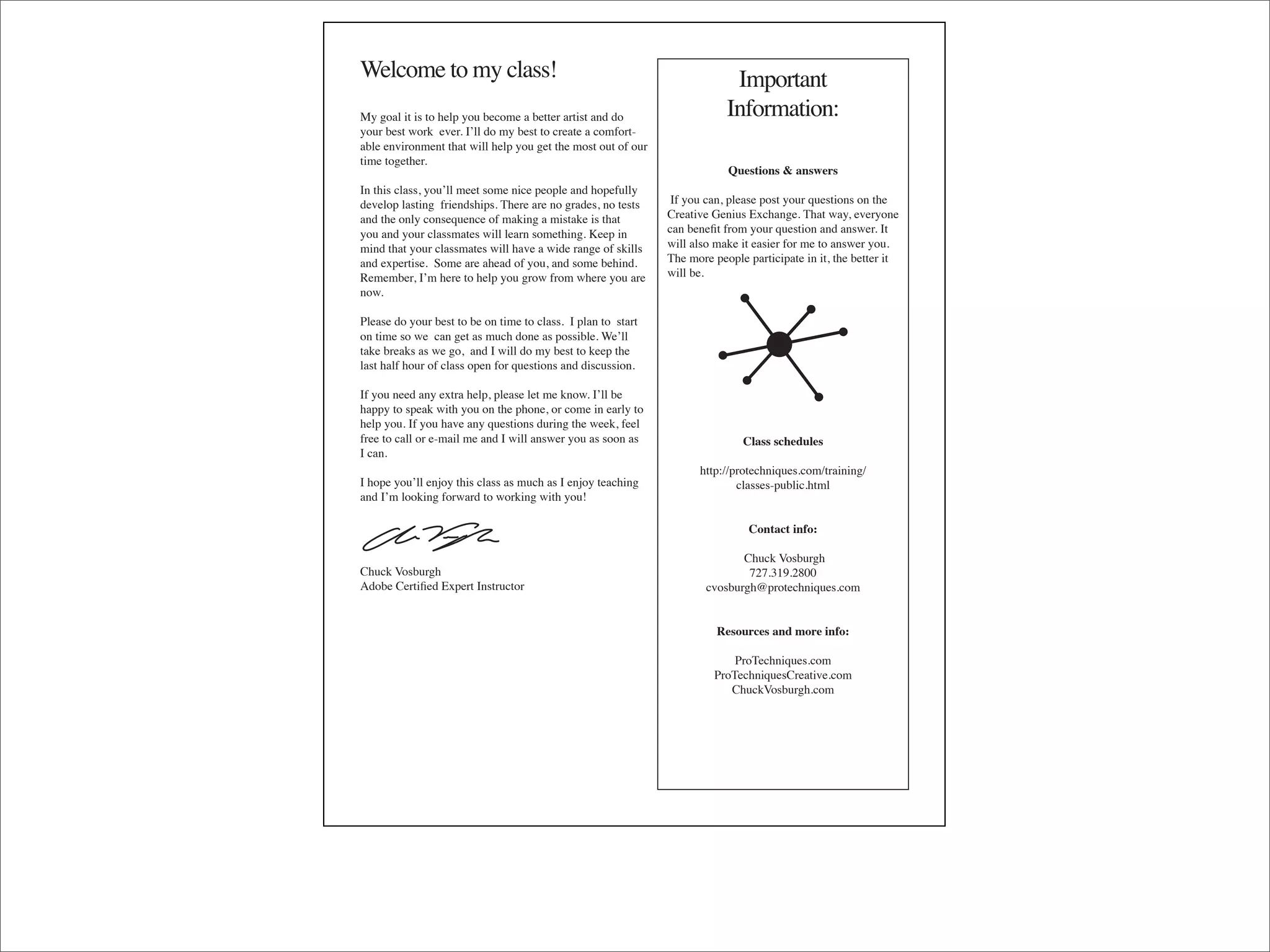 !"#$%&"'(%'&)'$#*++,                                                          ;&1%4(*5(''
-)'.%*#'/('/+'(%'0"#1')%2'3"$%&"'*'3"(("4'*4(/+('*56'6%'                     ;5=%4&*(/%5J
)%24'3"+('7%48''"9"4:';<##'6%'&)'3"+('(%'$4"*("'*'$%&=%4(>
*3#"'"59/4%5&"5('(0*('7/##'0"#1')%2'."('(0"'&%+('%2('%='%24'
(/&"'(%."(0"4:
                                                                             !"#$%&'($)*)+($,#-$
;5'(0/+'$#*++?')%2<##'&""('+%&"'5/$"'1"%1#"'*56'0%1"=2##)'
6"9"#%1'#*+(/5.''=4/"56+0/1+:'@0"4"'*4"'5%'.4*6"+?'5%'("+(+'     ';=')%2'$*5?'1#"*+"'1%+(')%24'A2"+(/%5+'%5'(0"'
*56'(0"'%5#)'$%5+"A2"5$"'%='&*8/5.'*'&/+(*8"'/+'(0*('            '(%4)*5%&6%0*21&,-37408%9&:74)&;4<=&%5%(<#0%&
)%2'*56')%24'$#*++&*("+'7/##'#"*45'+%&"(0/5.:'B""1'/5'           340&$%0%+)&>(#?&<#2(&@2%1)*#0&40"&401;%(9&/)&
&/56'(0*(')%24'$#*++&*("+'7/##'0*9"'*'7/6"'4*5."'%='+8/##+'      7/##'*#+%'&*8"'/('"*+/"4'=%4'&"'(%'*5+7"4')%2:'
*56'"C1"4(/+":''D%&"'*4"'*0"*6'%=')%2?'*56'+%&"'3"0/56:'         @0"'&%4"'1"%1#"'1*4(/$/1*("'/5'/(?'(0"'3"(("4'/('
E"&"&3"4?';<&'0"4"'(%'0"#1')%2'.4%7'=4%&'70"4"')%2'*4"'          7/##'3":
5%7:

F#"*+"'6%')%24'3"+('(%'3"'%5'(/&"'(%'$#*++:'';'1#*5'(%''+(*4('
%5'(/&"'+%'7"''$*5'."('*+'&2$0'6%5"'*+'1%++/3#":'!"<##'
(*8"'34"*8+'*+'7"'.%?''*56';'7/##'6%'&)'3"+('(%'8""1'(0"'
#*+('0*#='0%24'%='$#*++'%1"5'=%4'A2"+(/%5+'*56'6/+$2++/%5:

;=')%2'5""6'*5)'"C(4*'0"#1?'1#"*+"'#"('&"'85%7:';<##'3"'
0*11)'(%'+1"*8'7/(0')%2'%5'(0"'10%5"?'%4'$%&"'/5'"*4#)'(%'
0"#1')%2:';=')%2'0*9"'*5)'A2"+(/%5+'624/5.'(0"'7""8?'=""#'
=4""'(%'$*##'%4'">&*/#'&"'*56';'7/##'*5+7"4')%2'*+'+%%5'*+'                     ./+$$)$01#2"/#$
;'$*5:
                                                                       0((1JKK14%("$05/A2"+:$%&K(4*/5/5.K'
;'0%1"')%2<##'"5G%)'(0/+'$#*++'*+'&2$0'*+';'"5G%)'("*$0/5.'                    $#*++"+>123#/$:0(&#
*56';<&'#%%8/5.'=%47*46'(%'7%48/5.'7/(0')%2,

                                                                                  .'(%+0%)&(3'4

                                                                               'H02$8'I%+324.0
H02$8'I%+324.0                                                                   LML:NOP:MQRR
!"#$%&'%()*+%"&,-.%()&/01)(23)#(                                         $9%+324.0S14%("$05/A2"+:$%&


                                                                           5#$'"-0#$)+(2)6'-#)&(3'4

                                                                              F4%@"$05/A2"+:$%&
                                                                          F4%@"$05/A2"+H4"*(/9":$%&
                                                                             H02$8I%+324.0:$%&
 