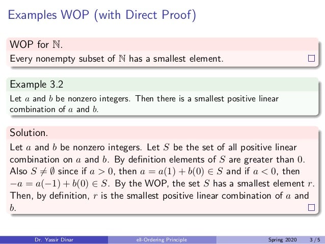 Well Ordering Principle
