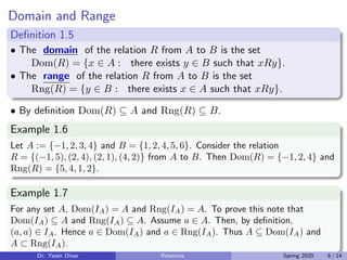Relations between two sets | PDF