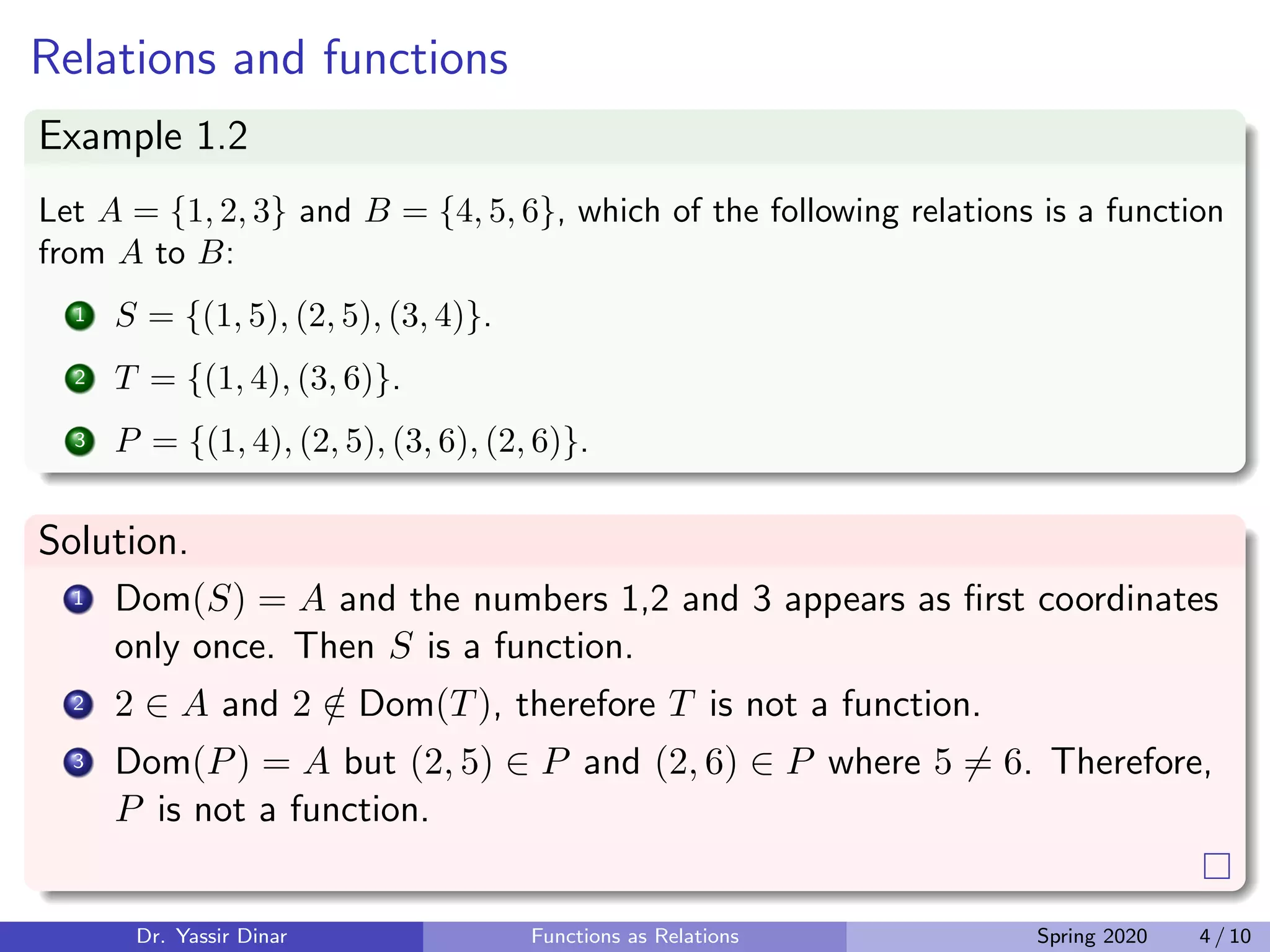 Functions as Relations | PDF