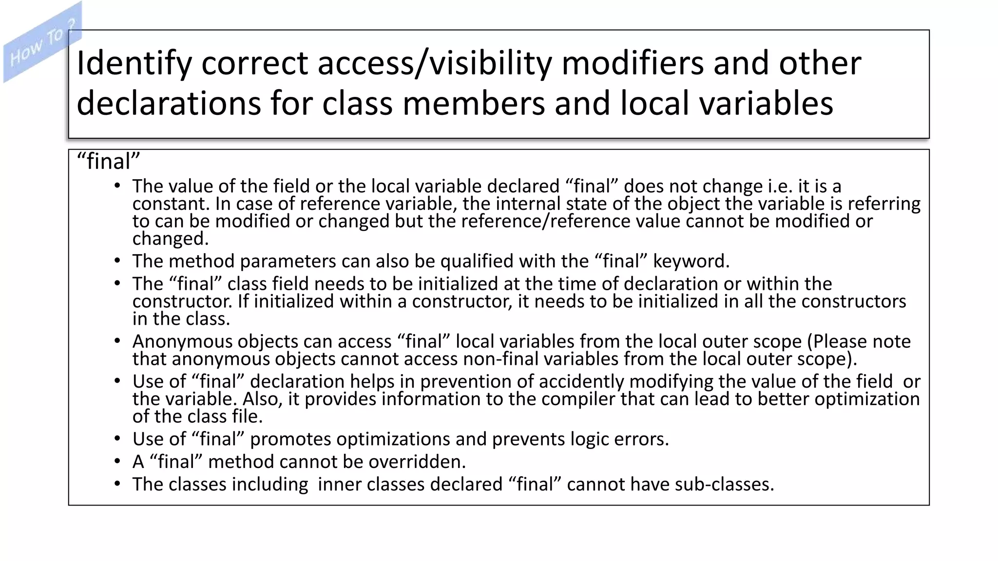 Class Members Access/Visibility Guide (Checklist) | PPTX | Programming ...