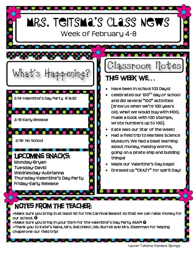 class newsletter class newletter