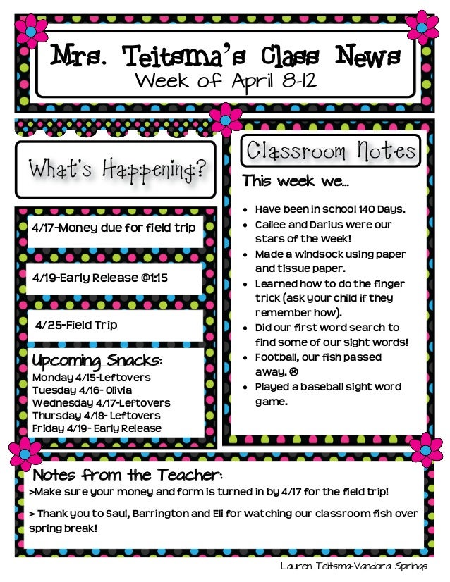 class newsletter class newletter