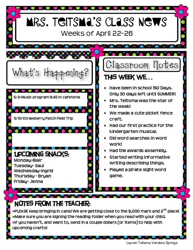 class newsletter