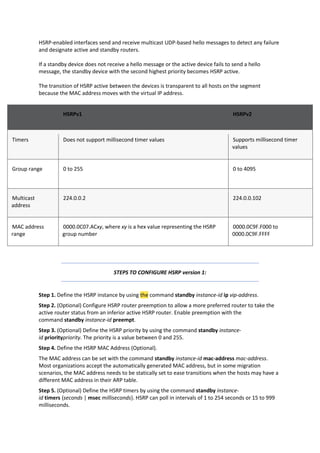 Hsrp Set Class notes fhrp,hsrp | PDF