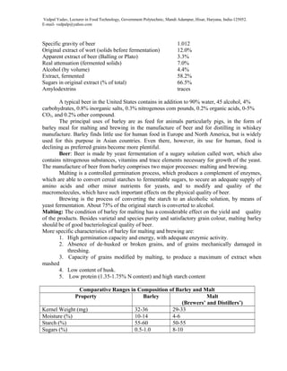 Technology of cereals and pulses Class notes | DOC