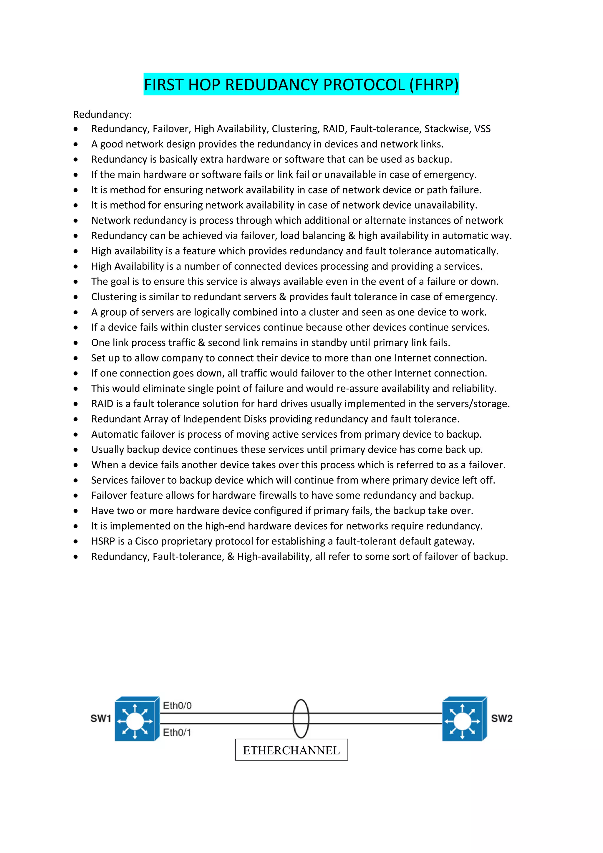 Class notes fhrp,hsrp,vrrp | PDF