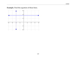 LINES
Example. Find the equation of these lines.
125
 