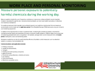 WORK PLACE AND PERSONAL MONITORING
 