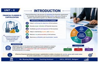 Class notes Unit - II Financial Planning and capitalization.pdf