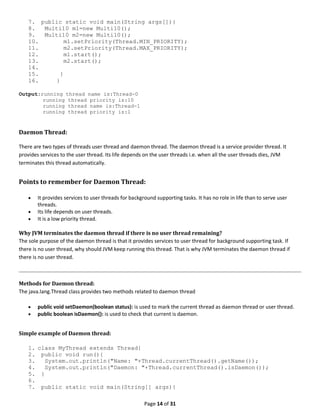 Class notes(week 9) on multithreading | PDF