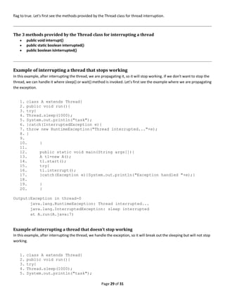 Class notes(week 9) on multithreading | PDF