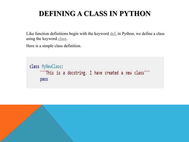 CLASS OBJECT AND INHERITANCE IN PYTHON | PPT