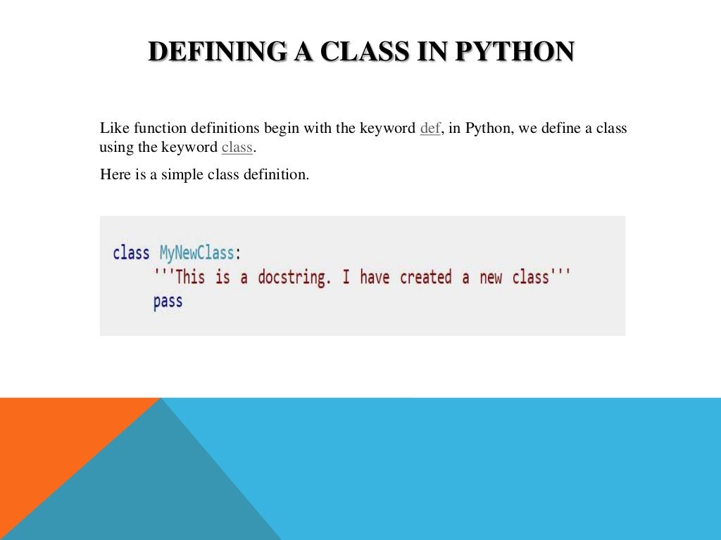 CLASS OBJECT AND INHERITANCE IN PYTHON