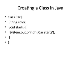 Comprehensive Guide to Classes and Objects in Java Programming | PPTX