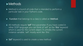 Class, object and inheritance in python | PPTX