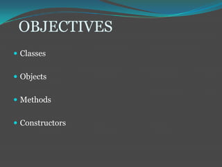 Class object method constructors in java | PPT