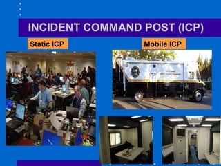 32
INCIDENT COMMAND POST (ICP)
Static ICP Mobile ICP
 