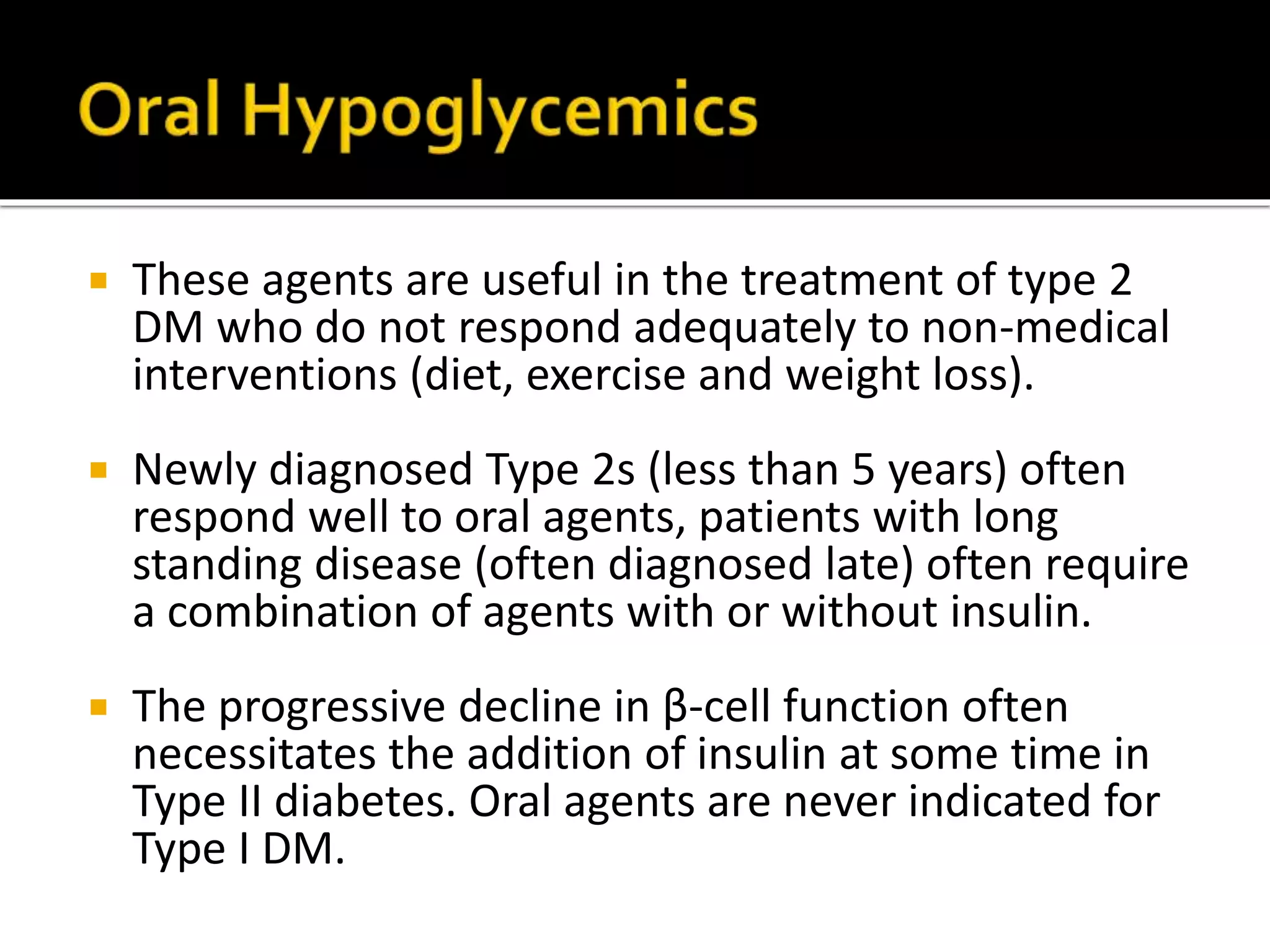 Class oral hypoglycemics