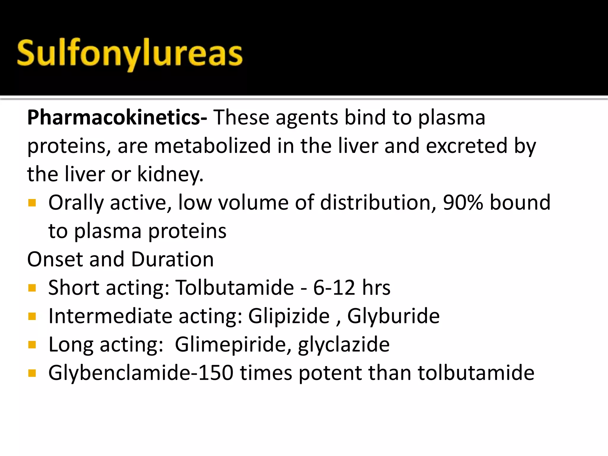 Class oral hypoglycemics