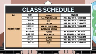 CLASS SCHEDULE