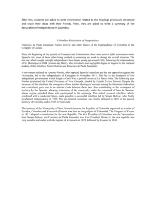 declaration of independence headings
