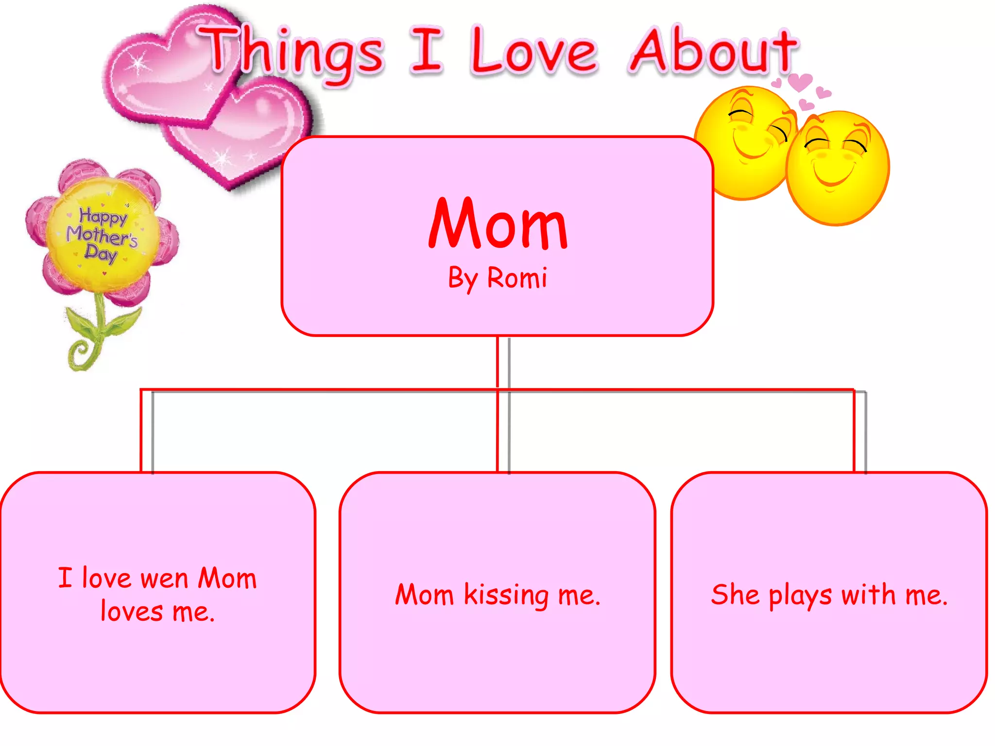 Mom By Romi I love wen Mom loves me. Mom kissing me. She plays with me. 