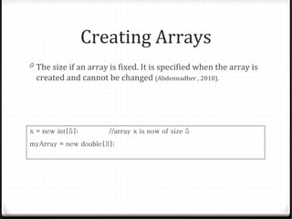 Arrays Class presentation | PPT