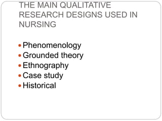 qualitative research designs | PPTX
