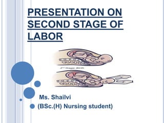 PRESENTATION ON
SECOND STAGE OF
LABOR
Ms. Shailvi
(BSc.(H) Nursing student)
 