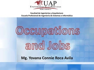 Facultad de Ingenierías y Arquitectura
Escuela Profesional de Ingeniería de Sistemas e Informática
Mg. Yovana Connie Roca Avila
 
