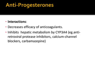 Class progestrogens and antiprogestrogens