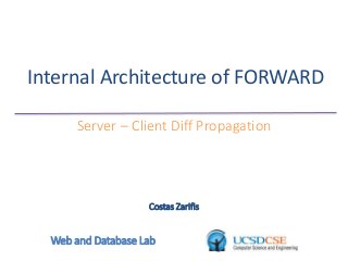 Internal Architecture of FORWARD
Server – Client Diff Propagation
Costas Zarifis
Web and Database Lab
 
