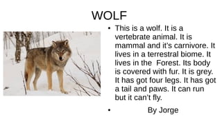Describing Wolves Describing animals final task 5th b | ODP
