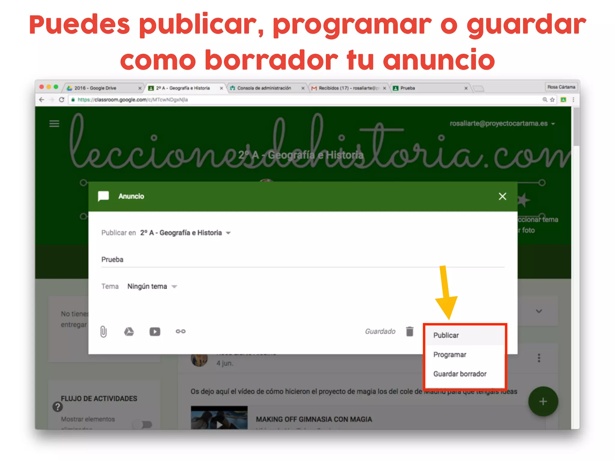 Puedes publicar, programar o guardar
como borrador tu anuncio
 