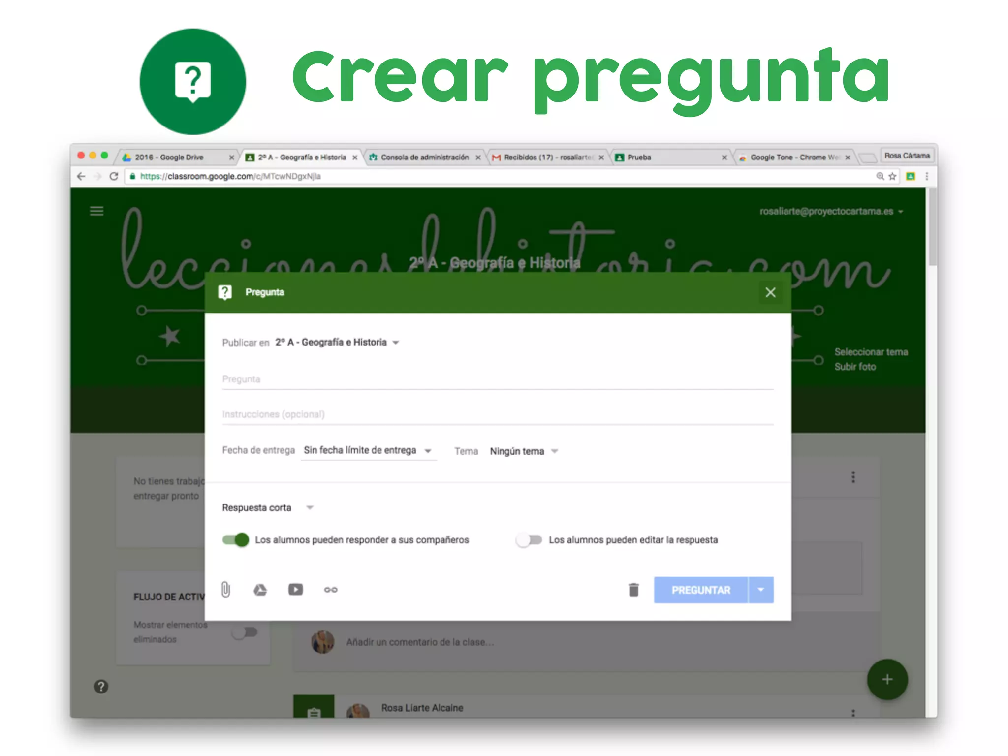 Crear pregunta
 