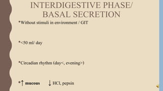 Gastric secretion constituents, disorders and clinical features | PDF
