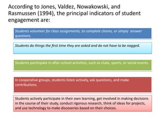 Three key principles:personalization,adult world connection,common intellectual missionSan Diego’s High Tech High (HTH) Technology is used as the hook to increase engagement. Innovative featuresperformance-based assessment,daily shared planning time for staff,state-of-the-art technical facilities for project-based learning,internships for all students,