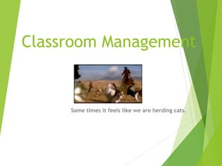 Classroom Management
Some times it feels like we are herding cats.
 