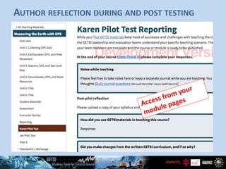 AUTHOR REFLECTION DURING AND POST TESTING
 