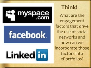 How can you leveragethe technologies learners own?Accessibility from “net books” and home computersConnectivity with cell phonesAudio (podcasts) and Video (digital stories)