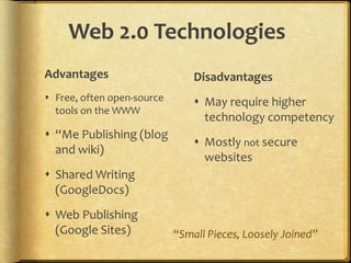 Architecture of InteractionArchitecture of Participation(Web 2.0) allows aPedagogyof Interaction(ePortfolio 2.0)