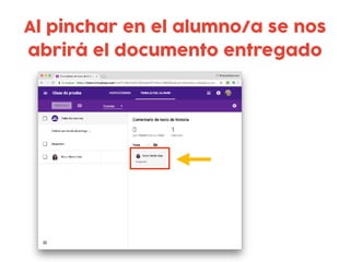 Al pinchar en el alumno/a se nos
abrirá el documento entregado
 