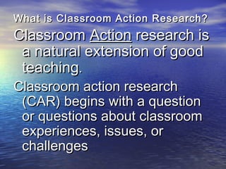 Classroom action research cdu | PPT