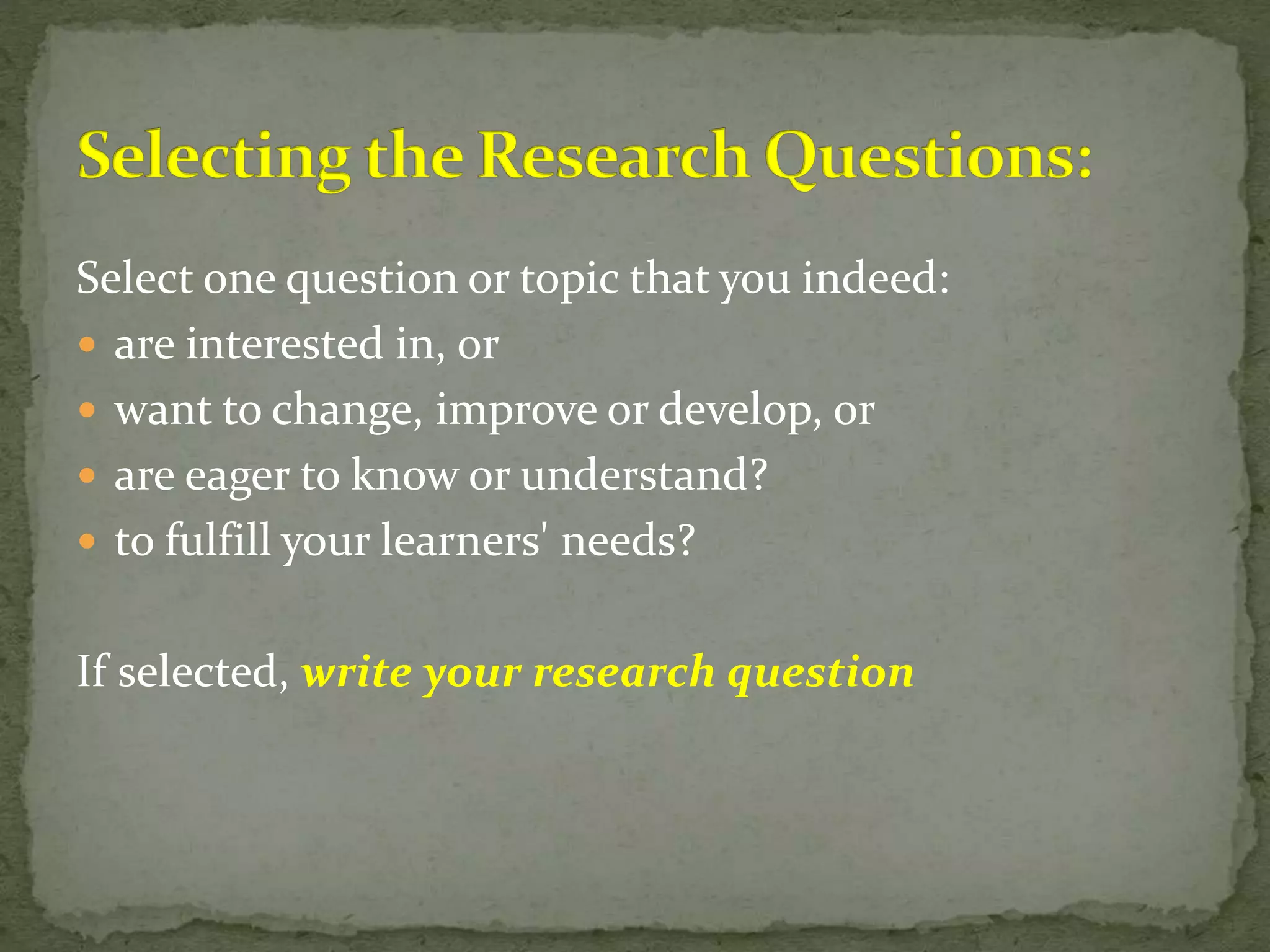 Classroom action research ppt | PPTX