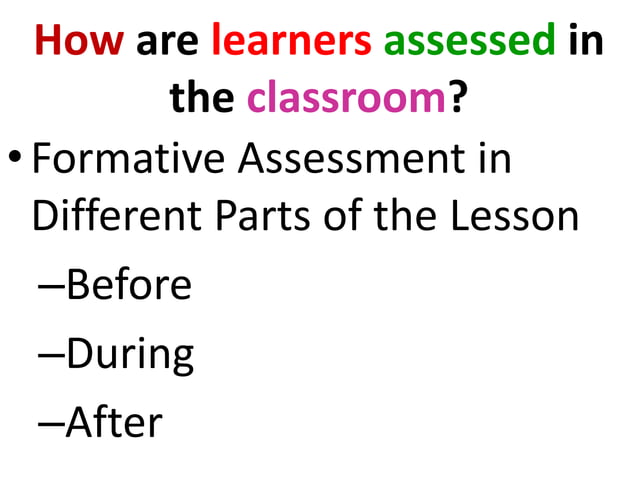 Classroom Assessment Ppt